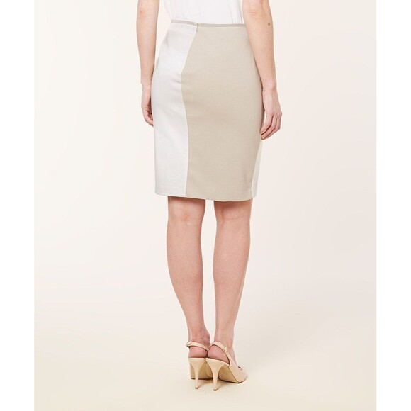 New Womens Designer Tahari Yellow White Tan Skirt Lined Office 12 NWT Ombre Gree - Picture 5 of 10